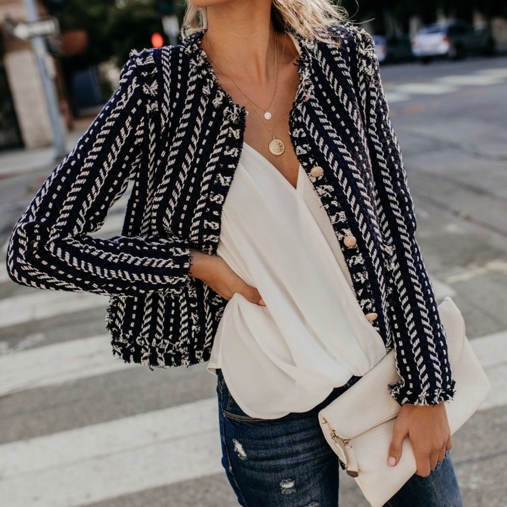 VICI DOLLS Jacket Navy & White